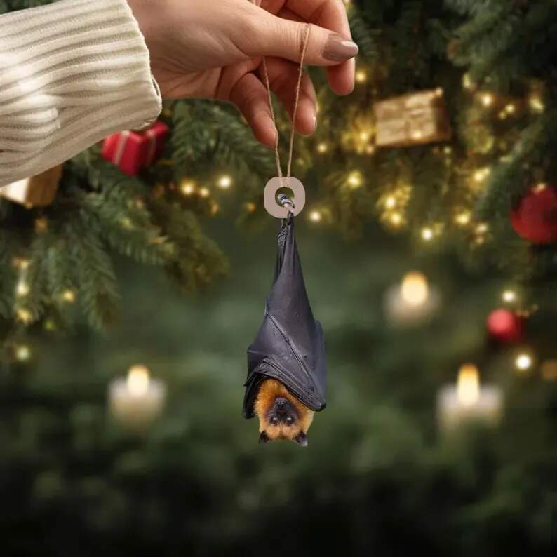 Black Bat Christmas Ornament