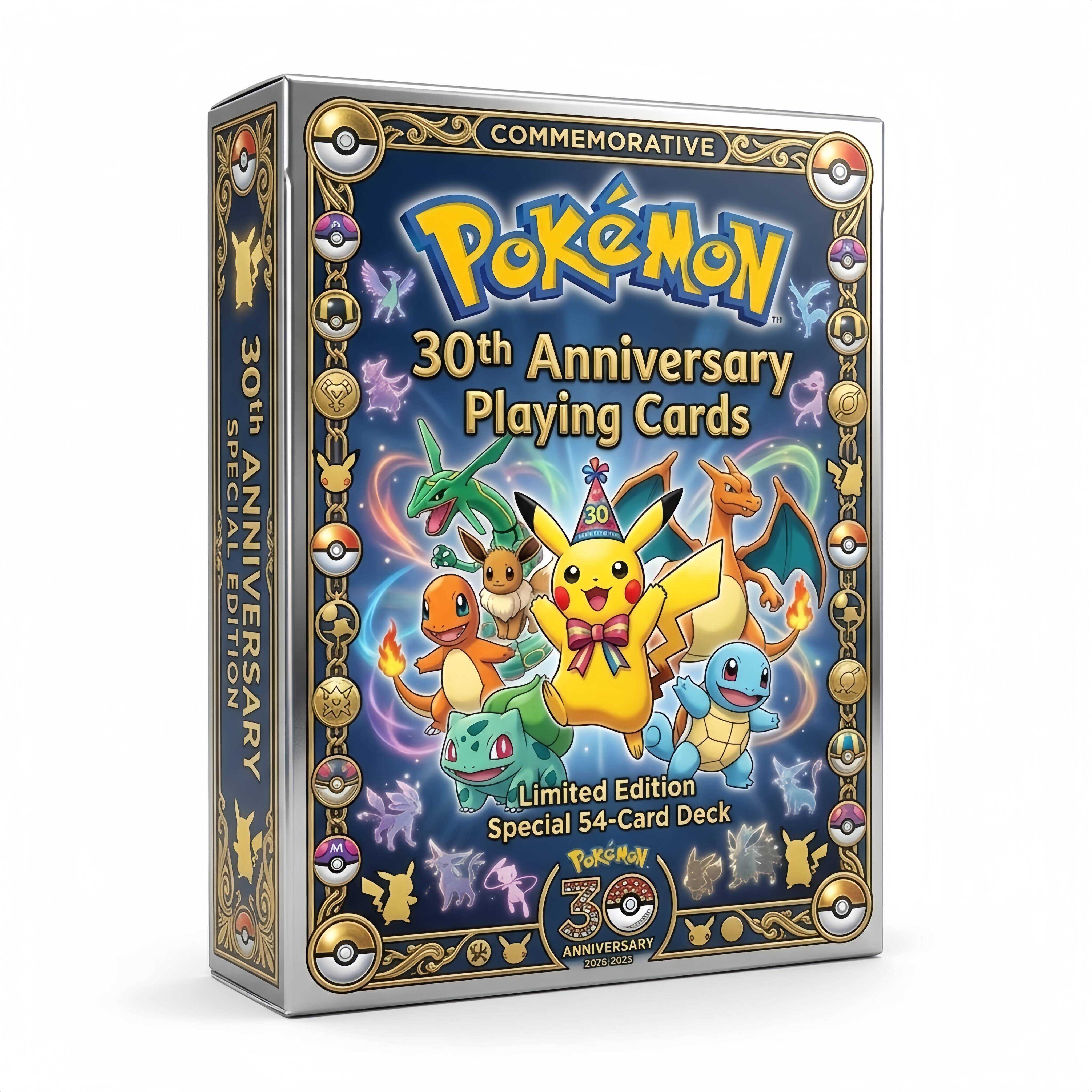 Pokémon 30th Anniversary Commemorative Edition Playing Cards—54 CARDS