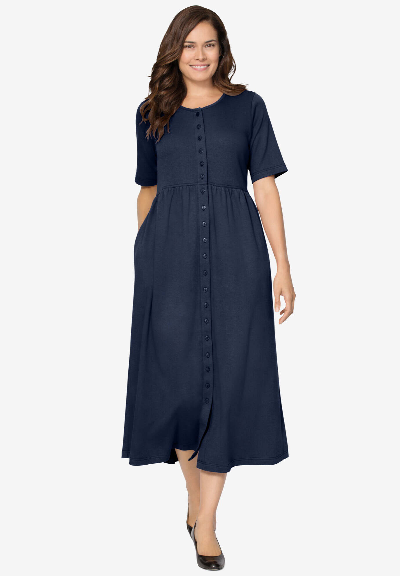 Button-Front Essential Dress