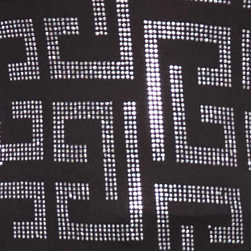 Plus Size Soft Knit Greek Key Rhinestone T Shirt