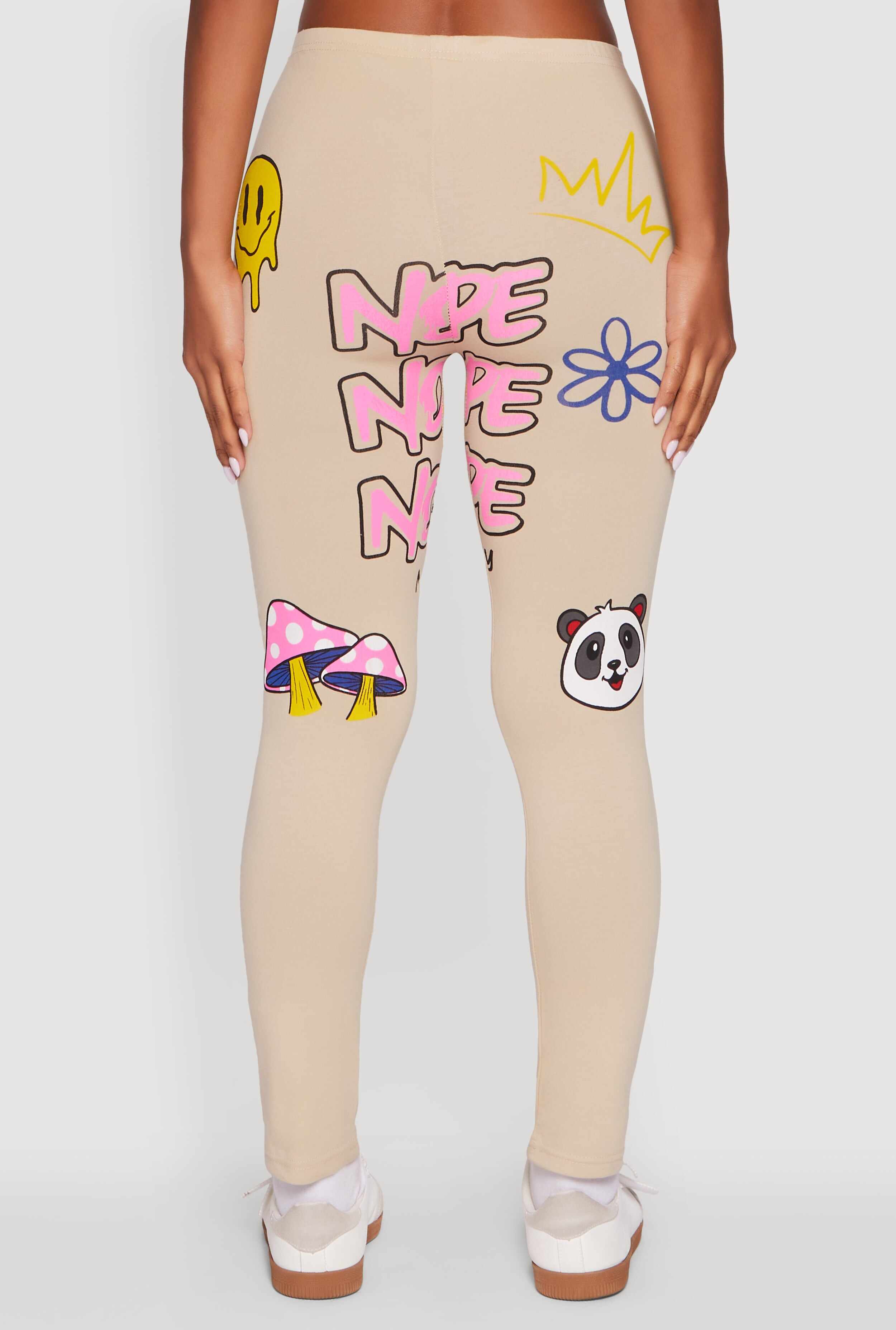 Panda Nope Not Today Graphic Leggings