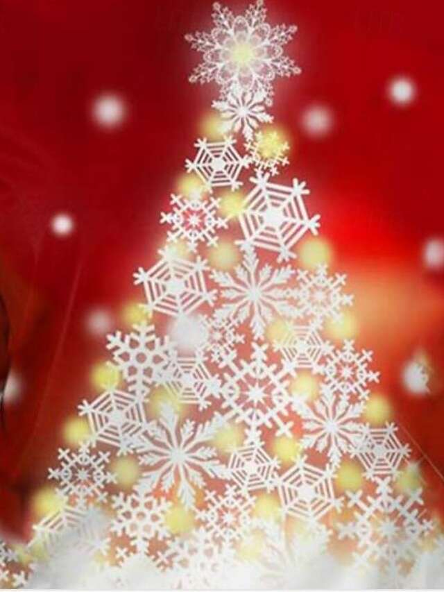 Women's Christmas Sweatshirt Long Sleeve Ombre Holiday Tree Snowflake Print Casual Red White Winter Cozy Festive Pullover Top