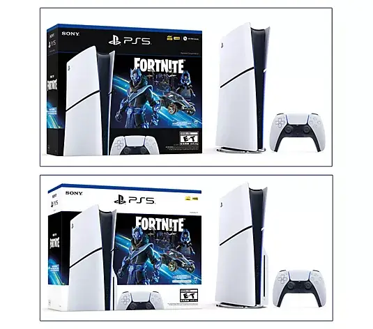 Clearance Sale PS5 Slim 1TB Disc or Digital Console with Fortnite Accs & 2 Controllers