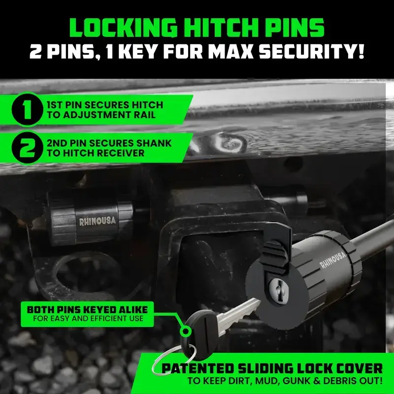 Adjustable Trailer Hitch 2 inch Receiver - Heavy Duty Aluminum Drop Hitch with 12,500lb GTW Towing Capacity for Hauling Heavy Trucks, RV, Trailer, Camper