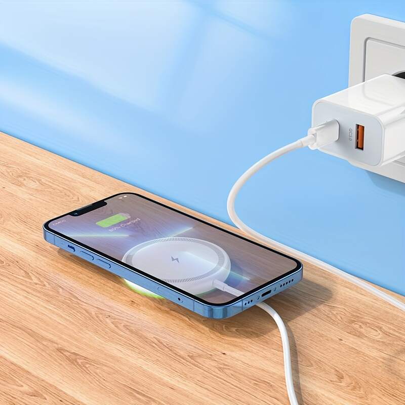 Portable Pocket Wireless Charger - Fast 30W Charging, Low Heat, Magnetic USB-Powered Charger for Phones, Earphones & Headphones, Strong Compatibility with iPhone, Android & Smart Devices, Portable Phone Charger