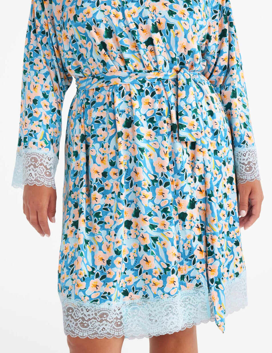 Lace Trim Robe