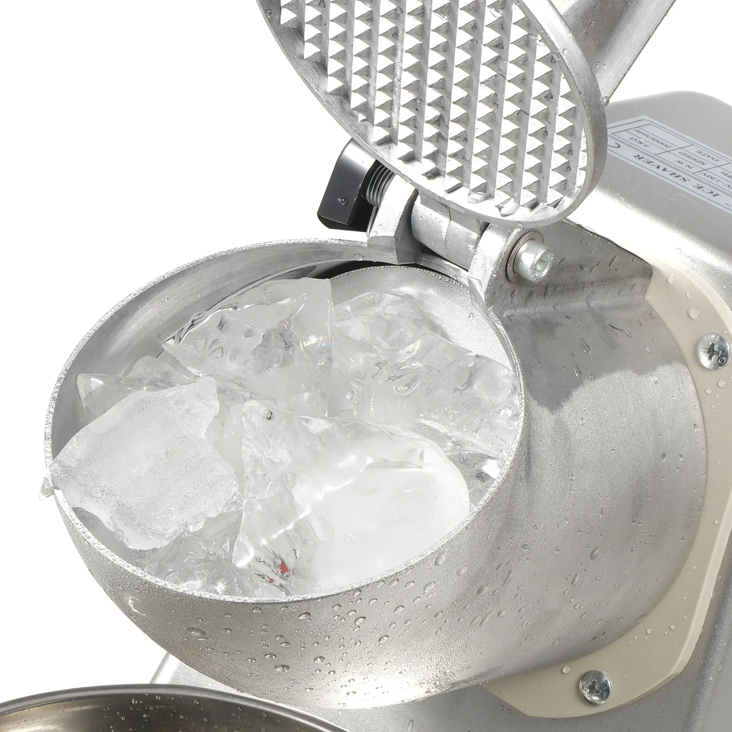 Commercial-Grade Shaved Ice Machine - Aluminium Home Ice Crusher, 143 lbs High-Output Slush Maker with Large Bowl, Waterproof Switch, Silver Kitchen Appliance