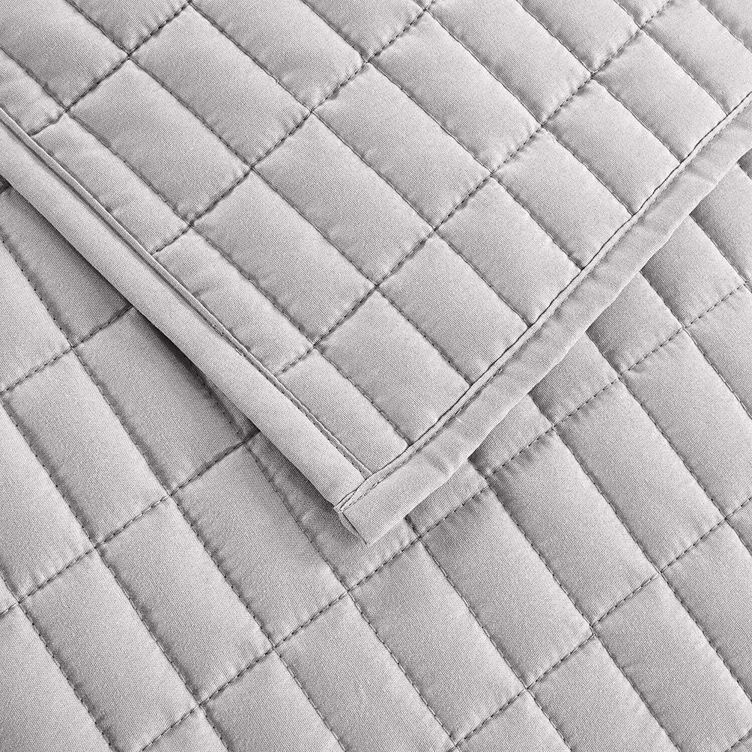 Comfort Spaces Kienna Quilt Set - Luxury Double Sided Stitching Design All Season Lightweight Coverlet Bedspread Bedding Matching Shams 3 Piece