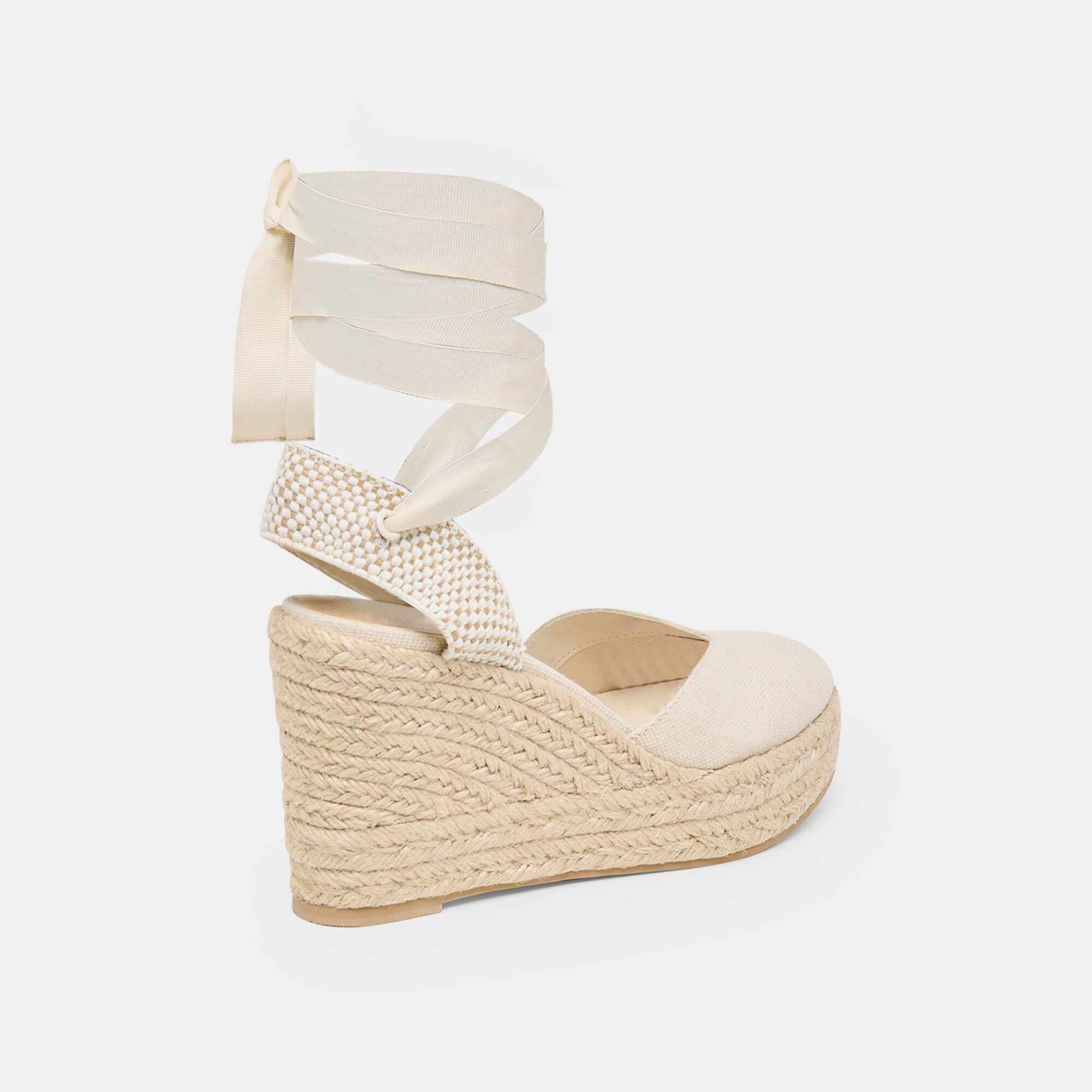 NOURA WEDGES ECRU LINEN