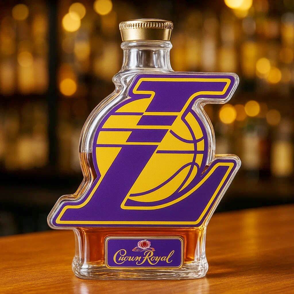 Purple and Gold Whisky Bottle