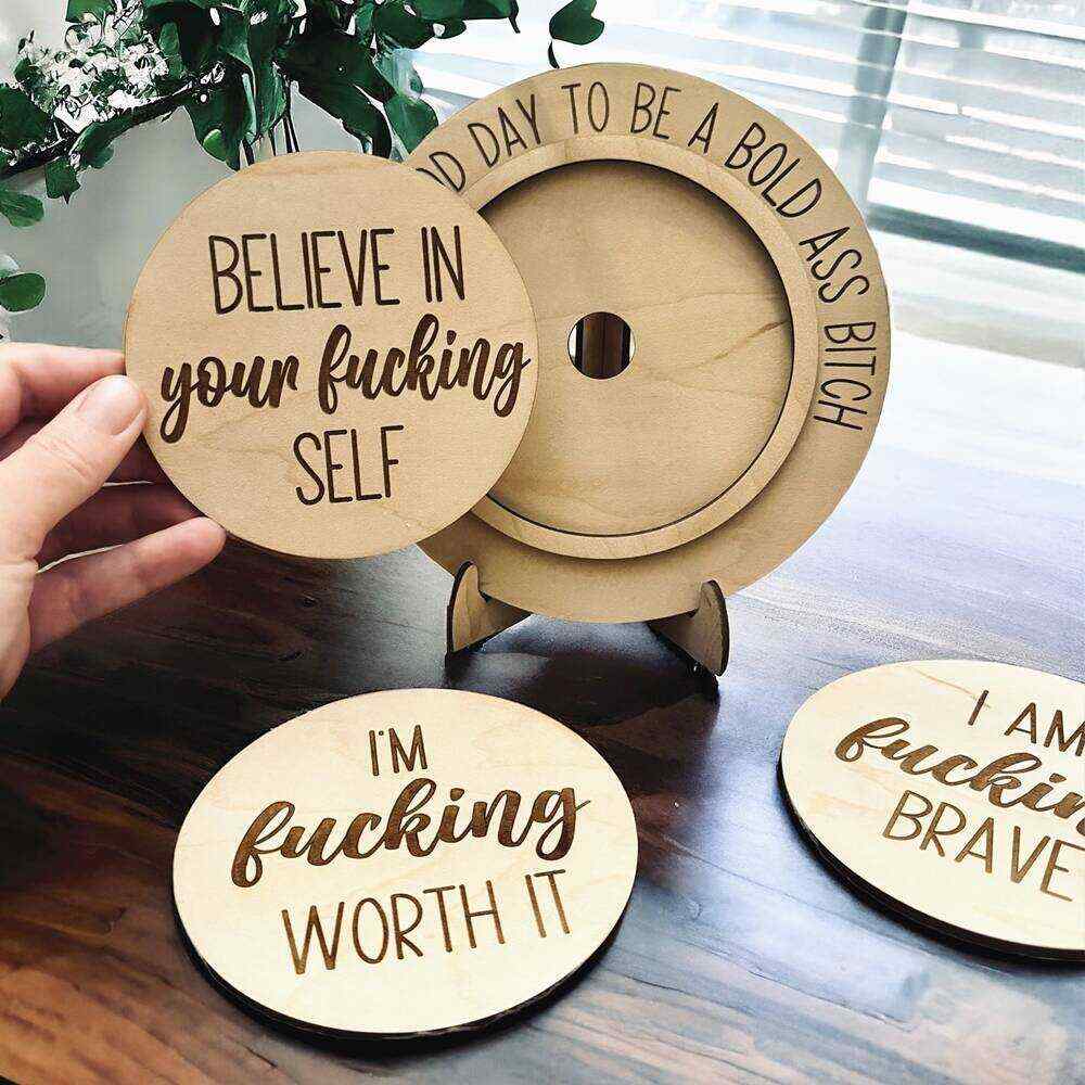 Sweary affirmations sign with Interchangeable