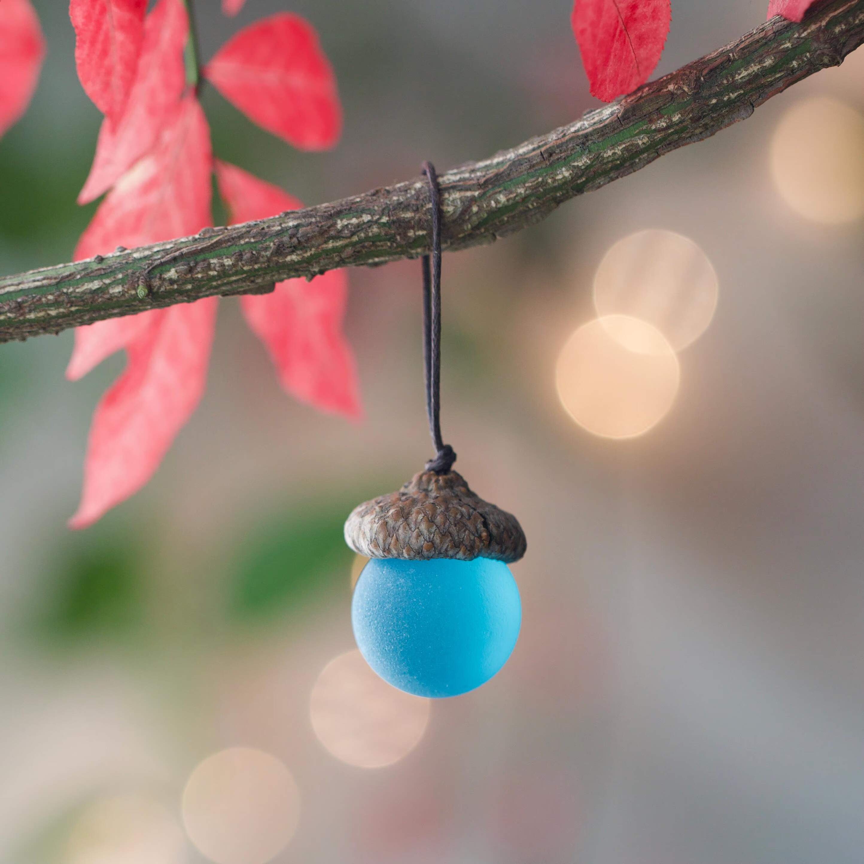 Handmade Sea Glass Acorns: NATURAL Cap Decorative Ornaments