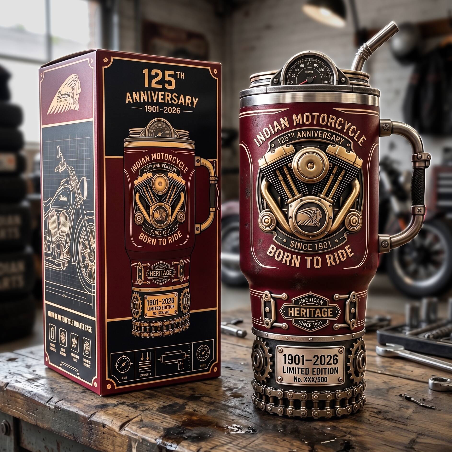 🏍️Indian Motorcycle 125th Anniversary Limited Collector’s Edition MUG