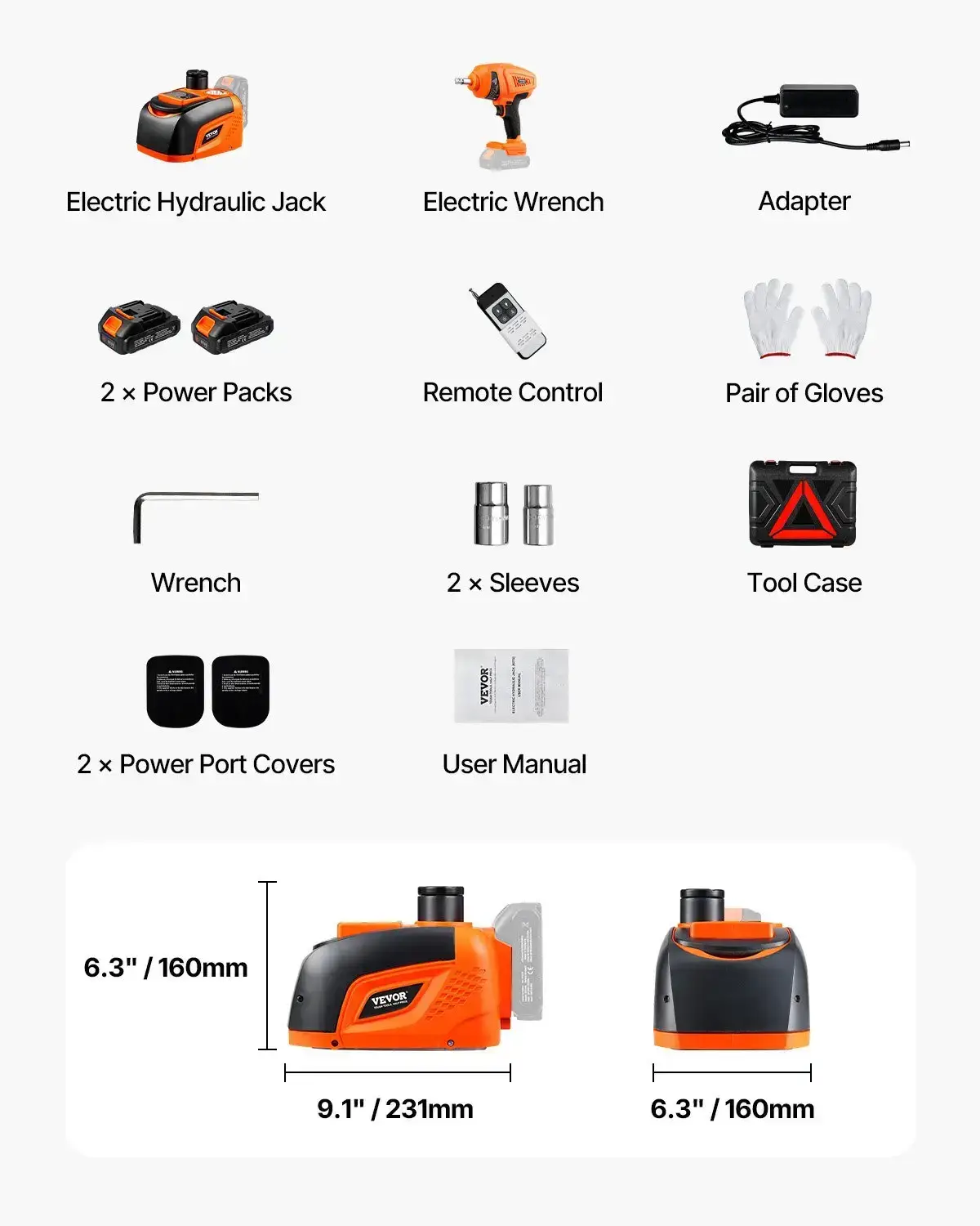 Upgraded Wireless Electric Hydraulic Car Jack with Remote Control & Battery Charging,  5 Tons /11000 lbs Portable Jack kit with Electric Impact Wrench