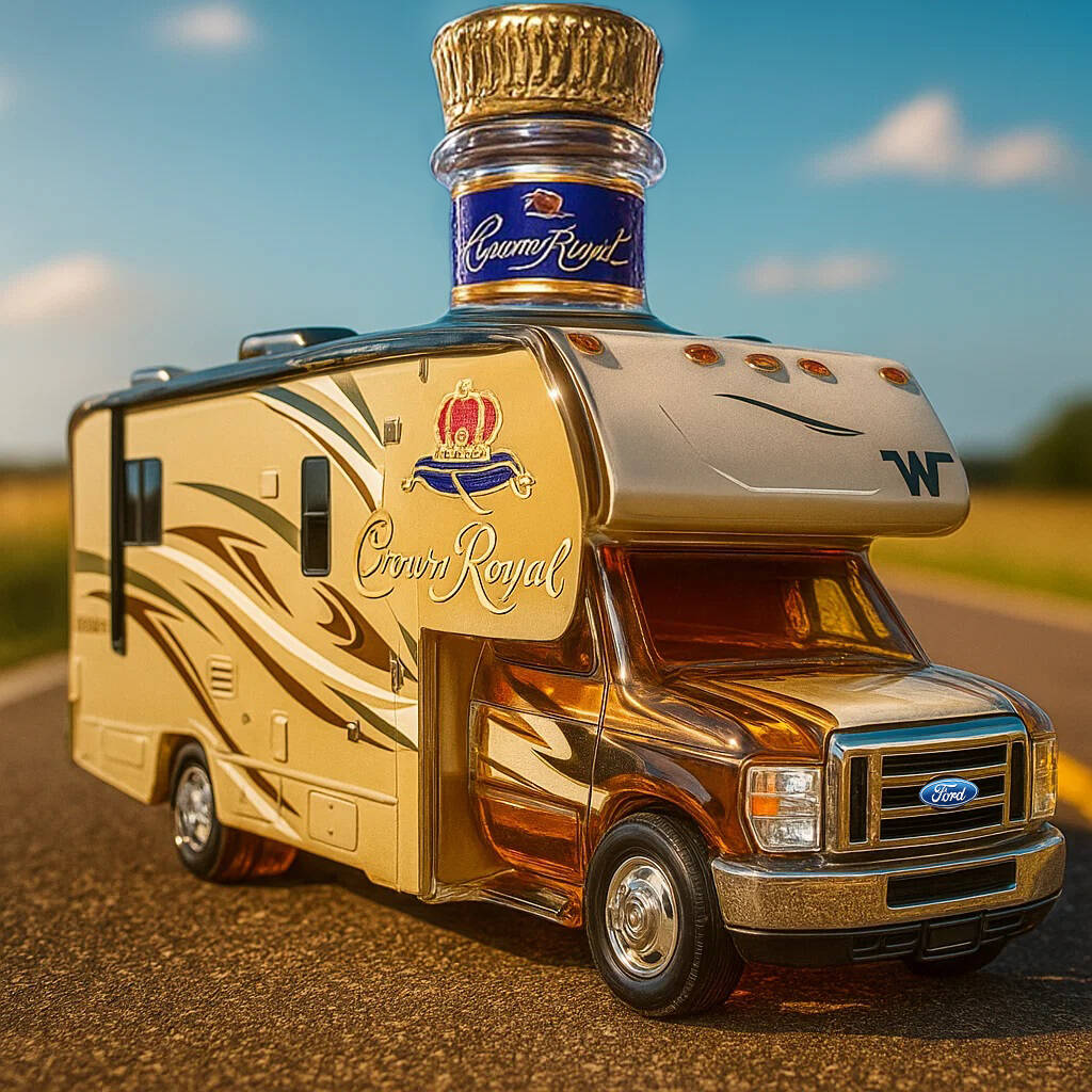 Winnebago Minnie Winnie RV Whisky Bottle