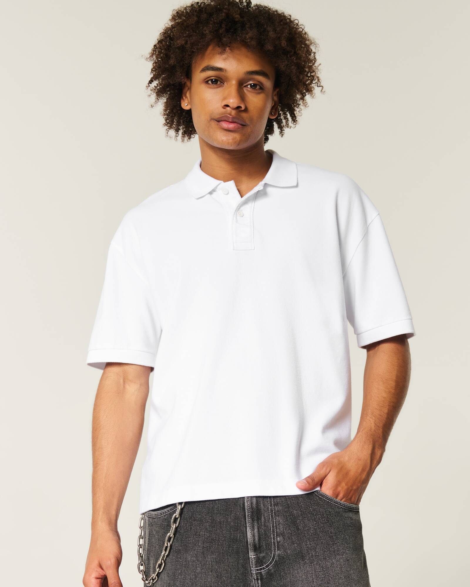 Boxy Crop Washed Polo