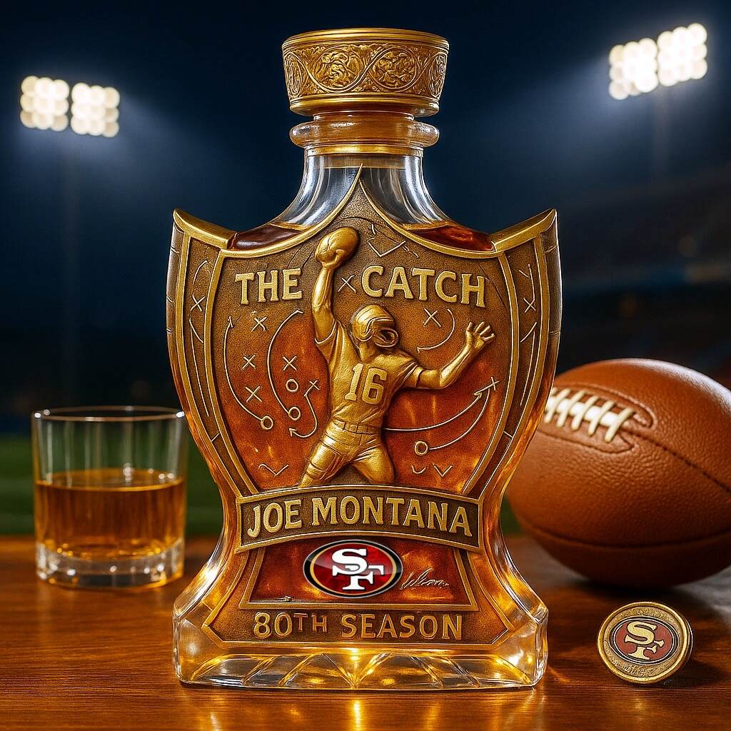 JOE MONTANA · THE CATCH — 49ers 80th Anniversary Collector’s Bottle