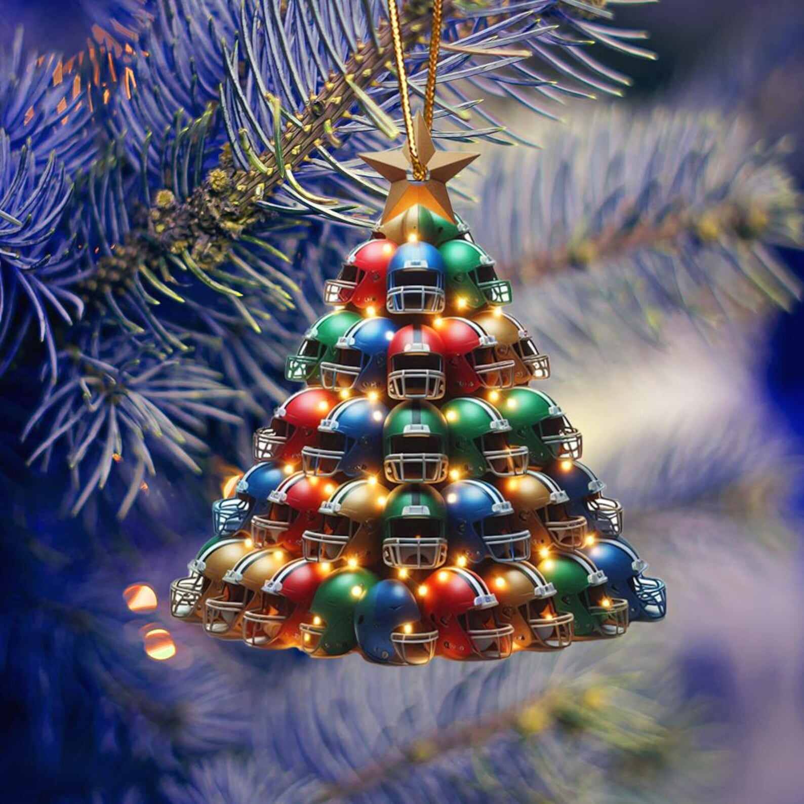 Football Helmet Christmas Tree Ornaments
