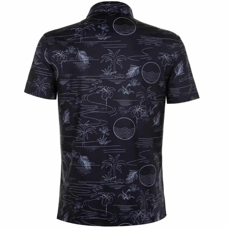 Summertime Cool-Stretch Men's Golf Shirt (Black)