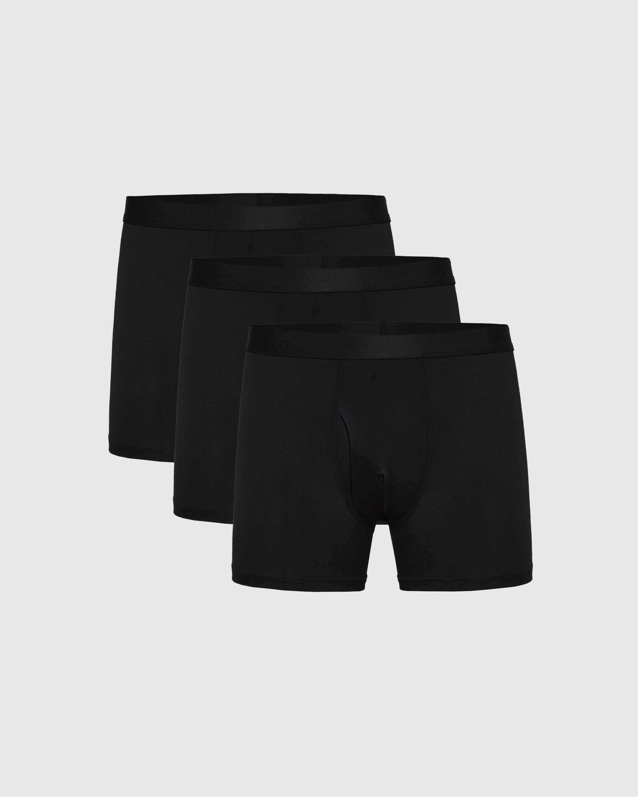 Black Boxer Trunks W/ Fly 3-Pack