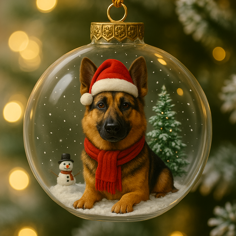 Dog Snow Globe Xmas Tree Ornaments