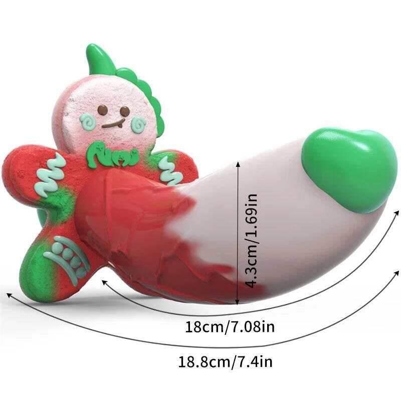 Fantasy Silicone Monster Dildo – Colorful Gingerbread Man & Dragon Design with Suction Cup