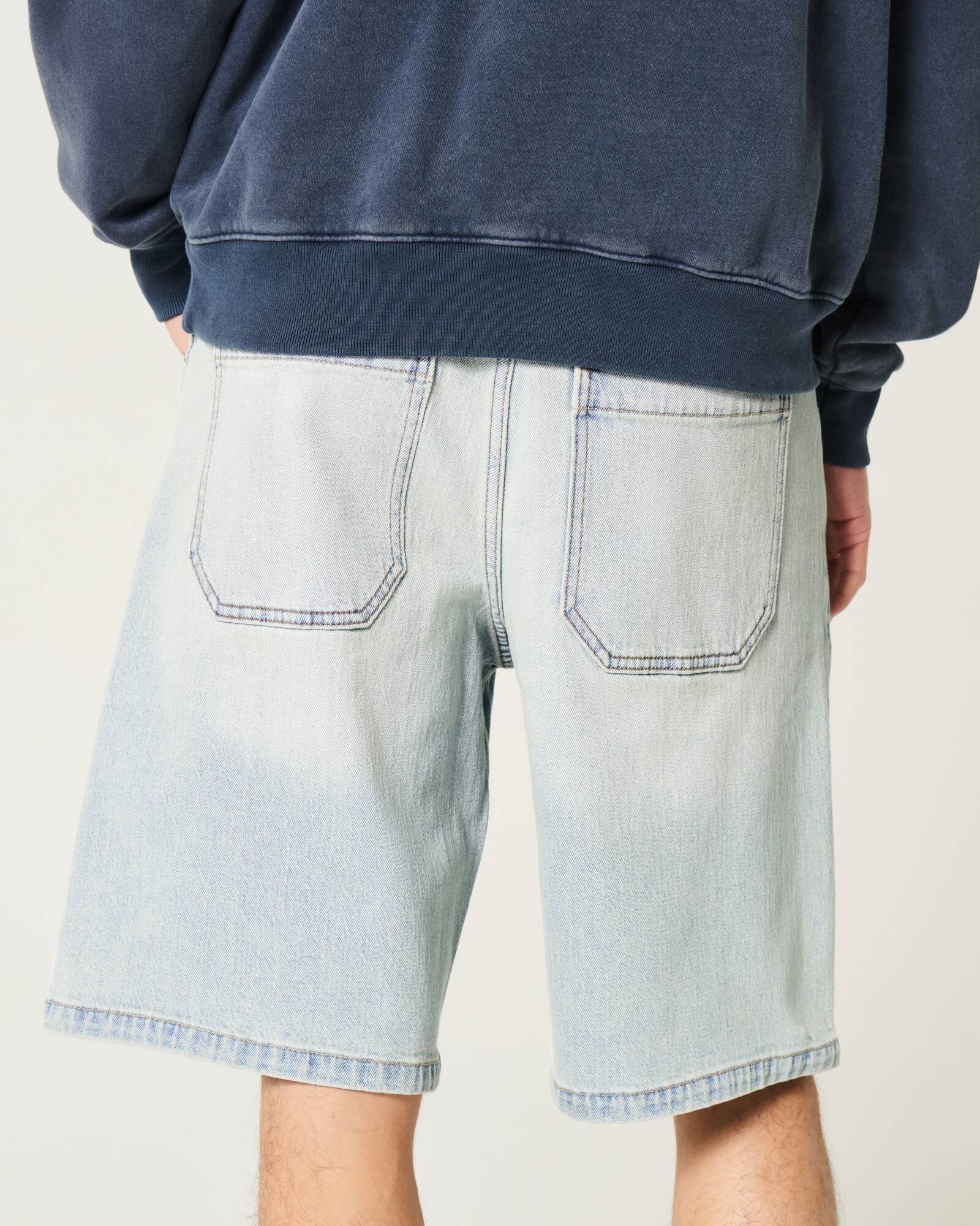 Washed Black Baggy Denim Shorts