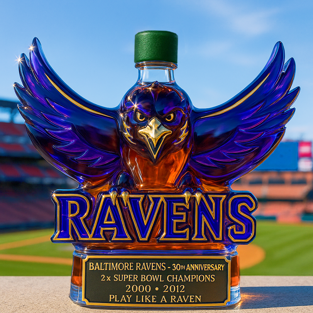Baltimore Ravens Honors Whiskey Bottle