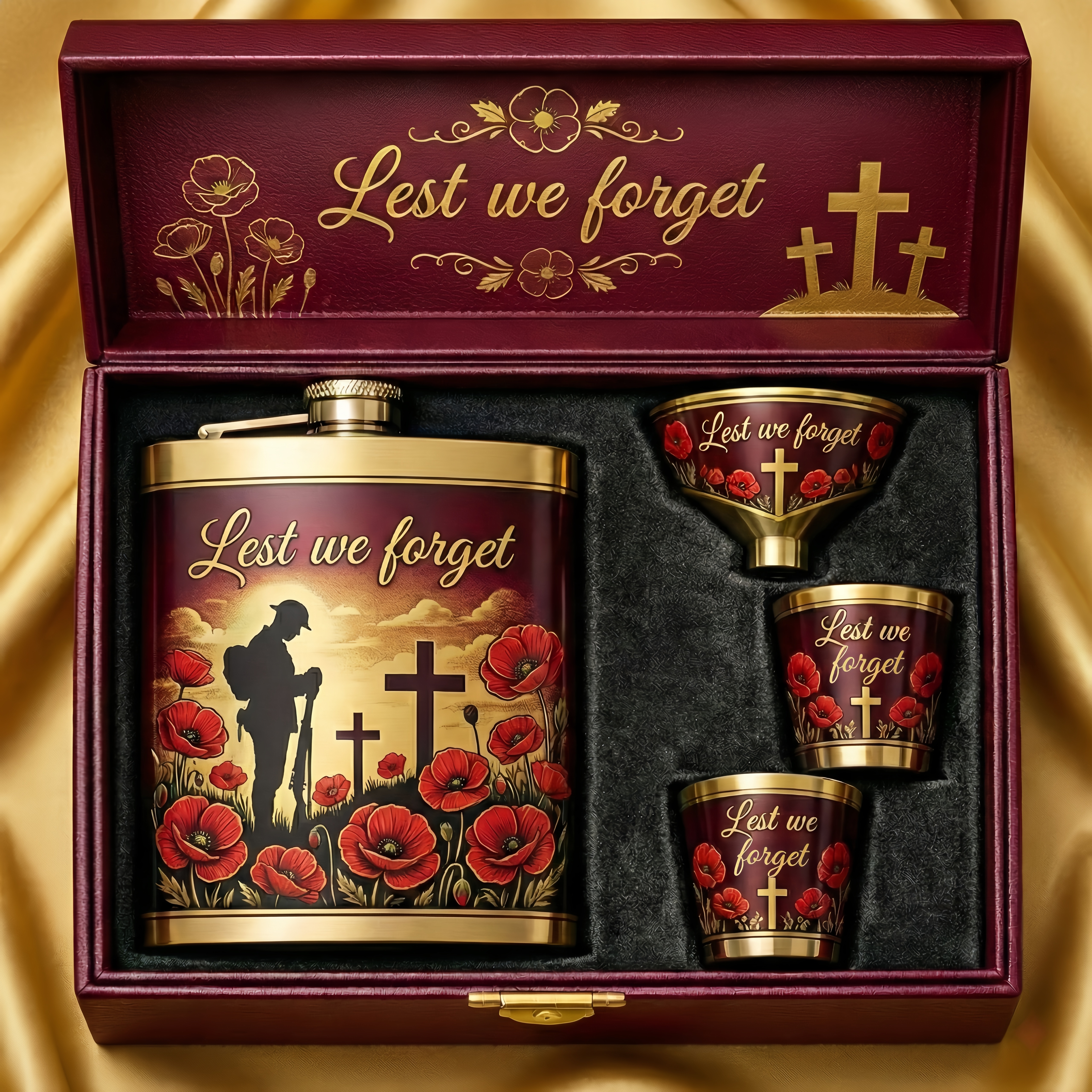 Lest We Forget Flask Gift Set