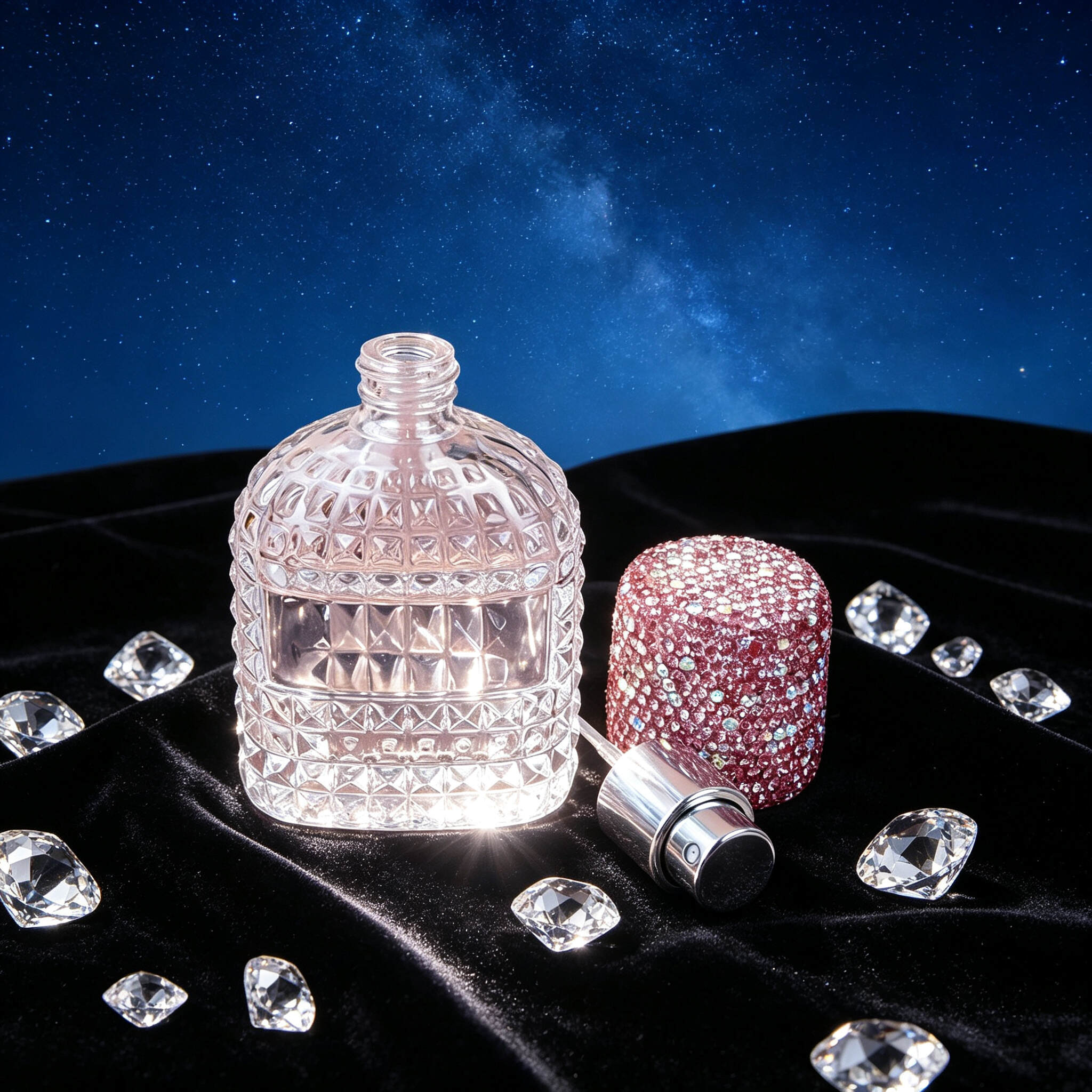 Pink Rhinestone Cover Refillable Perfume Spray Bottle