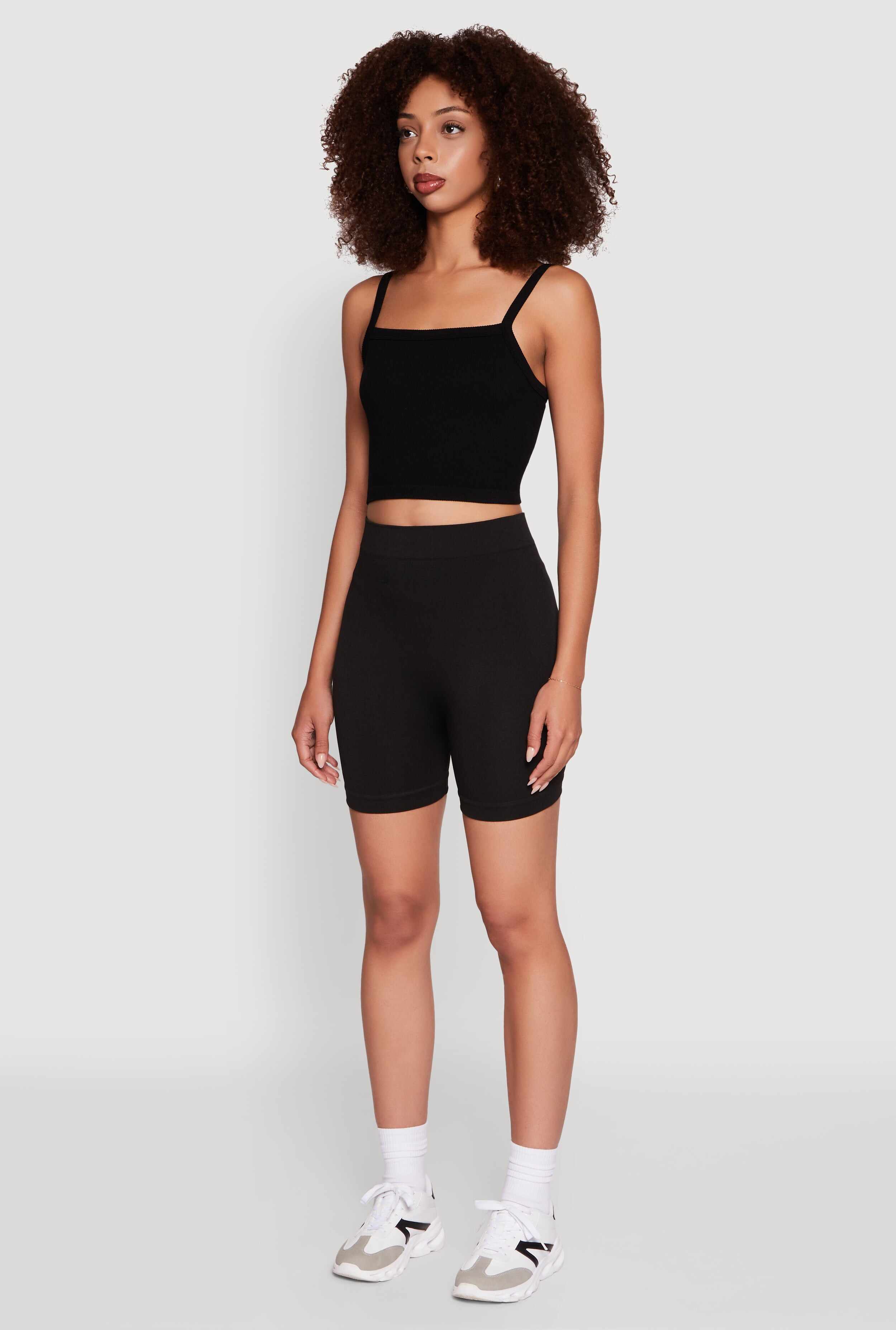 Trendy Seamless Mid Rise Biker Shorts