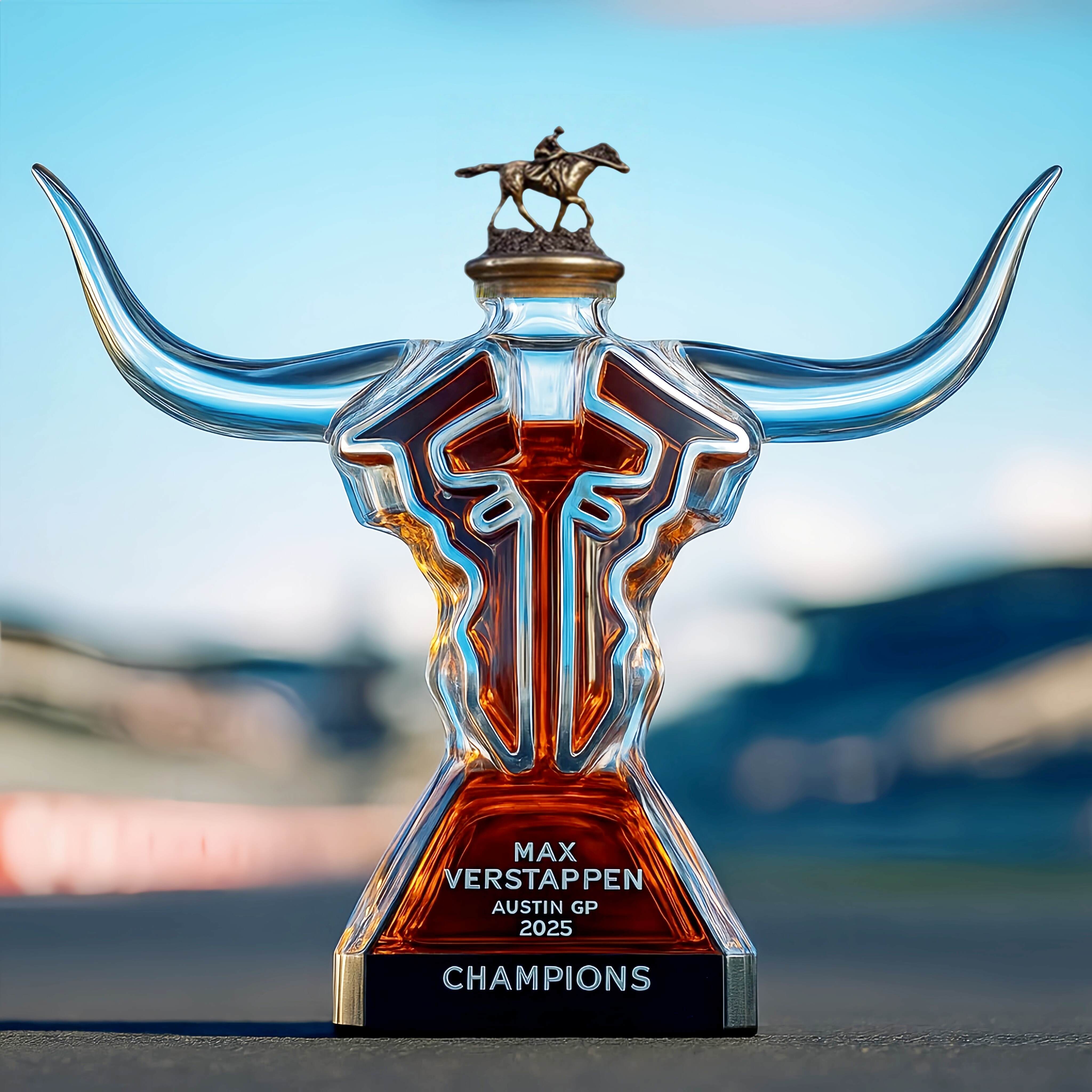 Austin GP 2025 Champion Trophy Limited Edition Whisky Bottle
