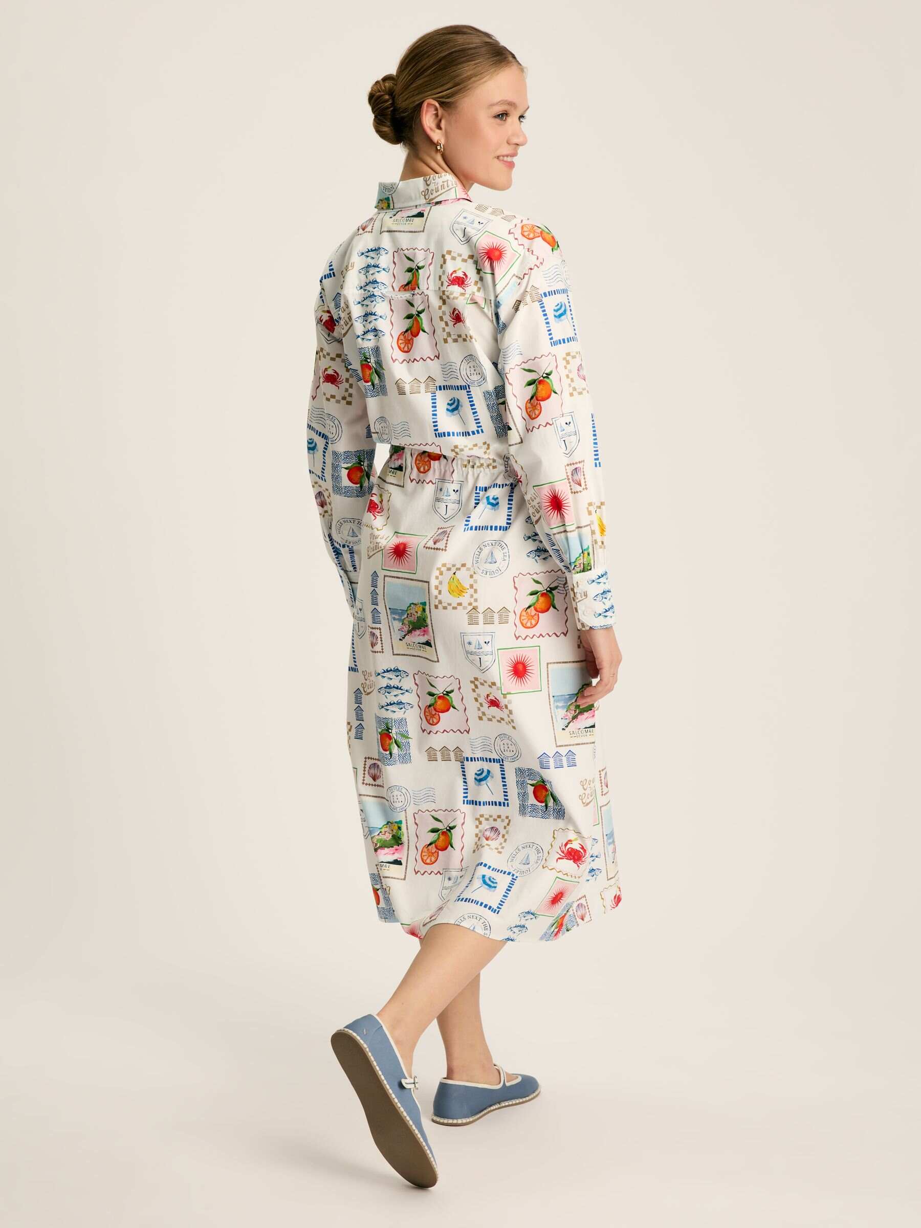 Francesca White Tie Waist Shirt Dress