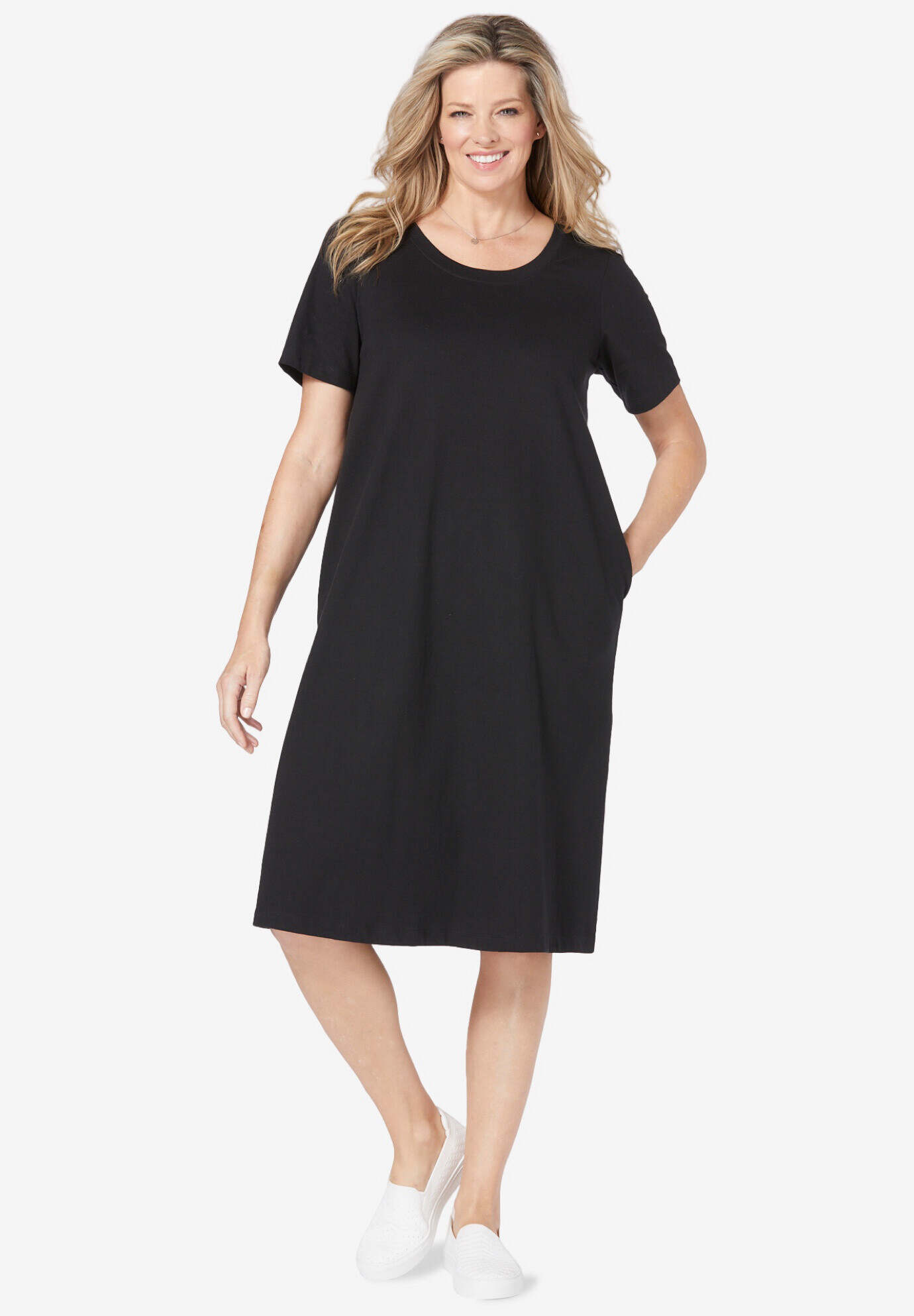 Perfect Short-Sleeve Crewneck Tee Dress