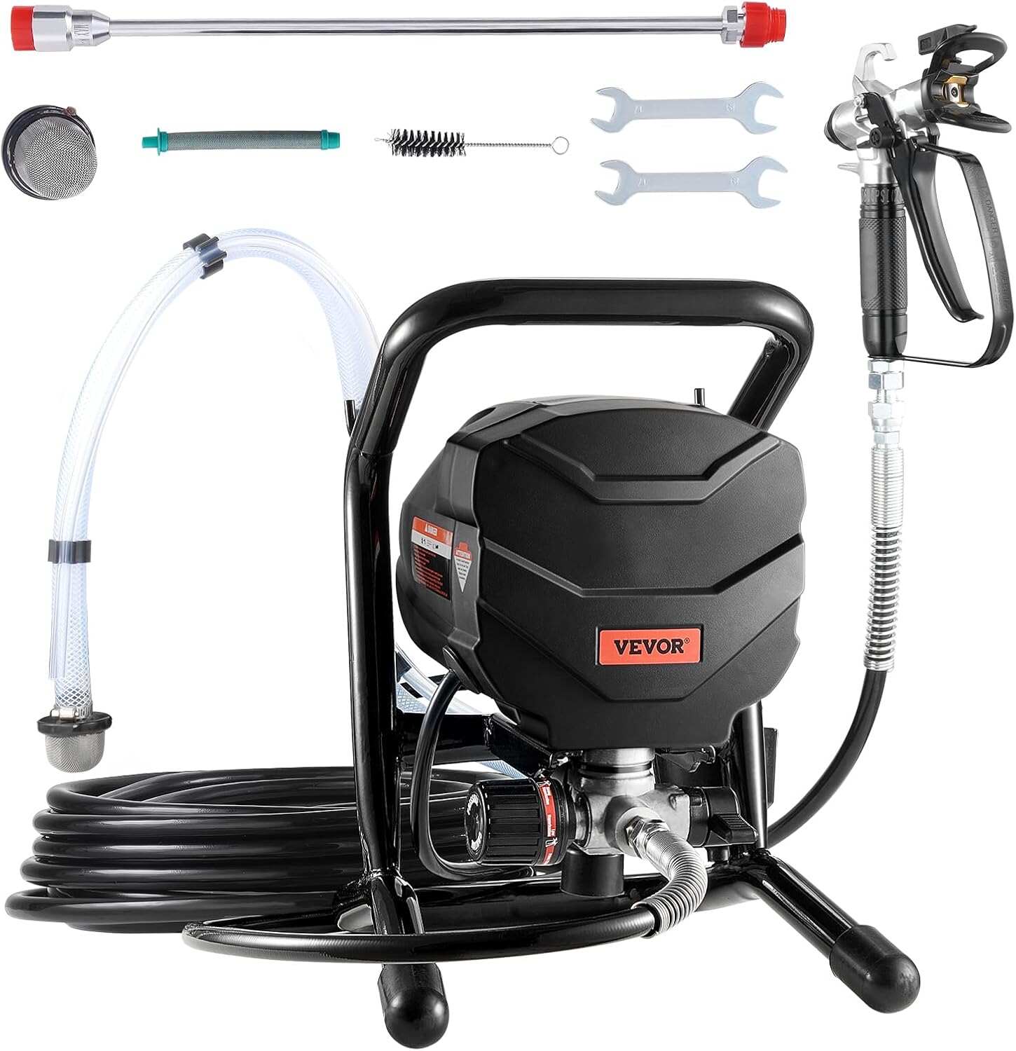 VEVOR 750W Stand Airless Paint Sprayer, 3000PSI High Efficiency Electric Airless Sprayer, Fine and Even Painting Effect, Handheld Paint Sprayers for Home Interior and Exterior Furniture and Fences
