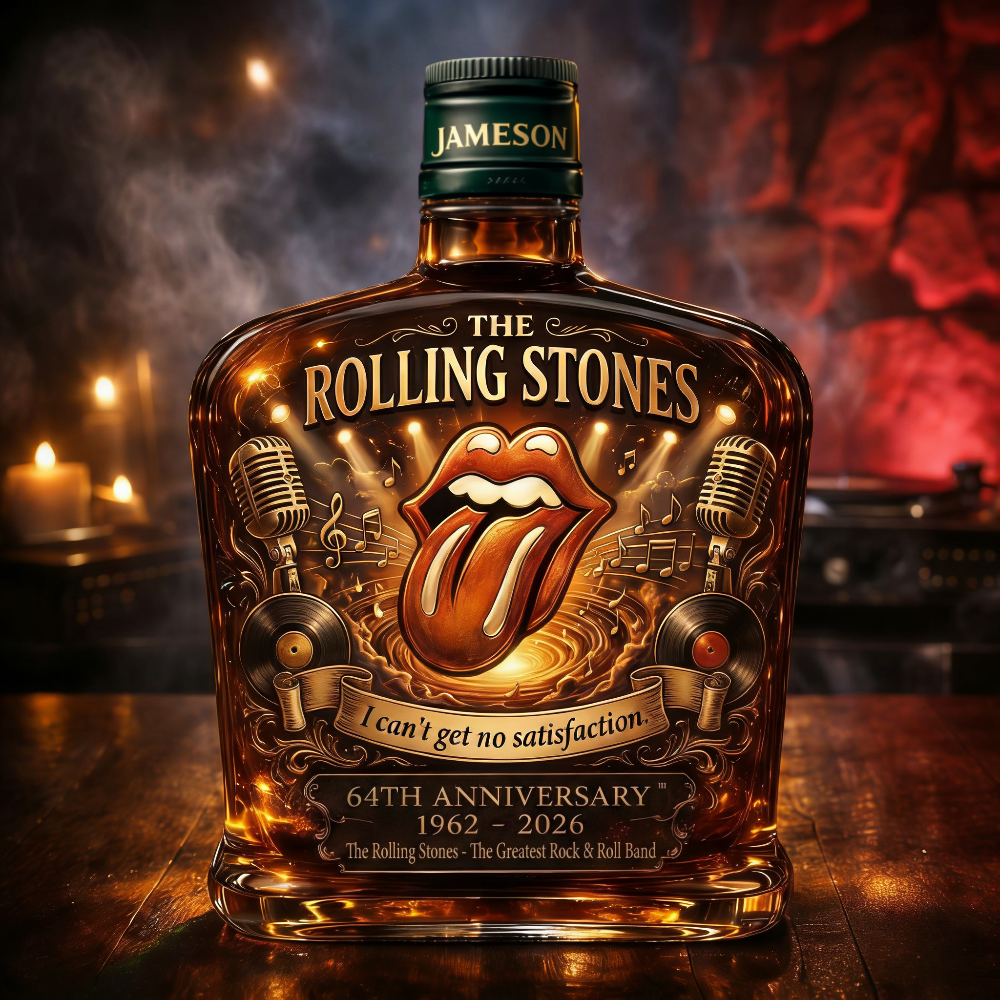 The Rolling Stones 64 th Anniversary Whiskey Bottle