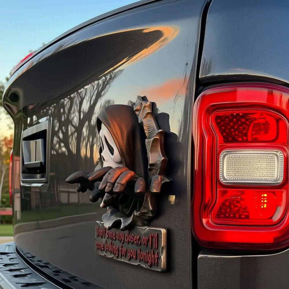 Scream Ghostface 3D Car Decal – Haunt Your Ride Forever!