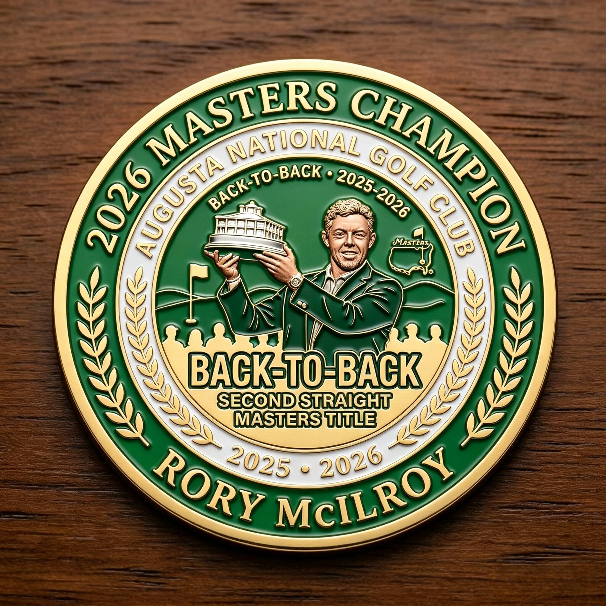 Rory McIlroy Back-to-Back Masters Champion Commemorative Coin