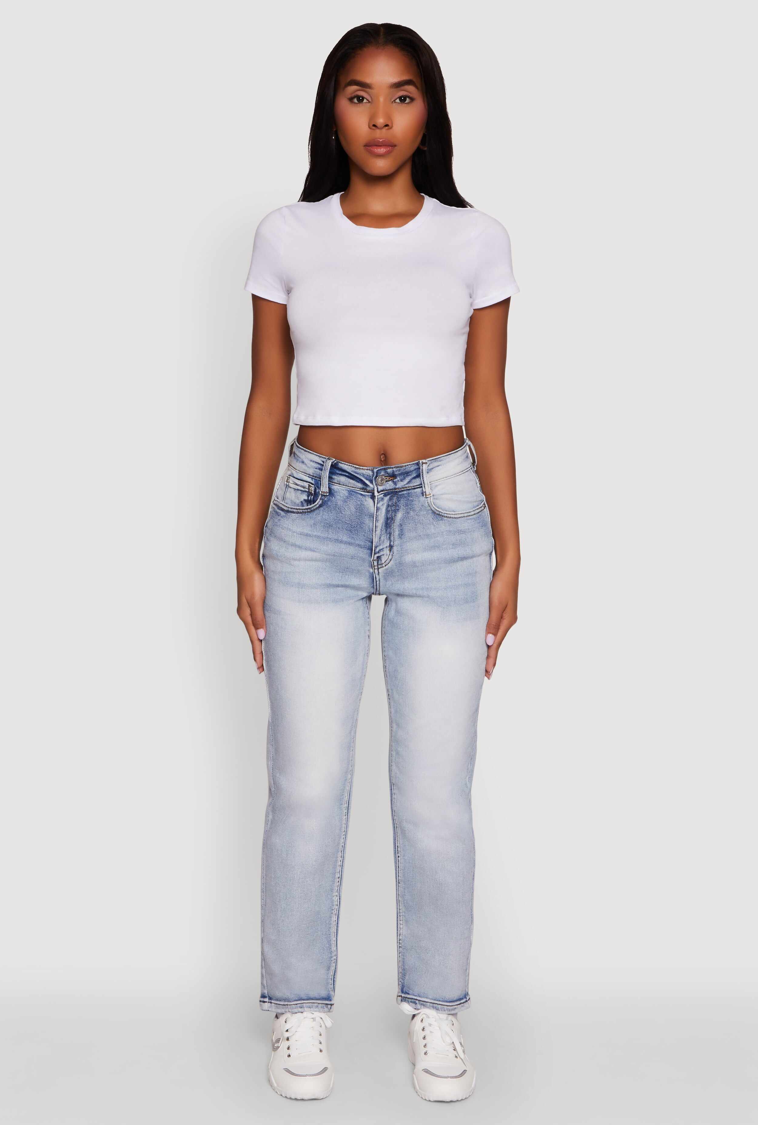 WAX High Waisted Straight Leg Stretch Jeans