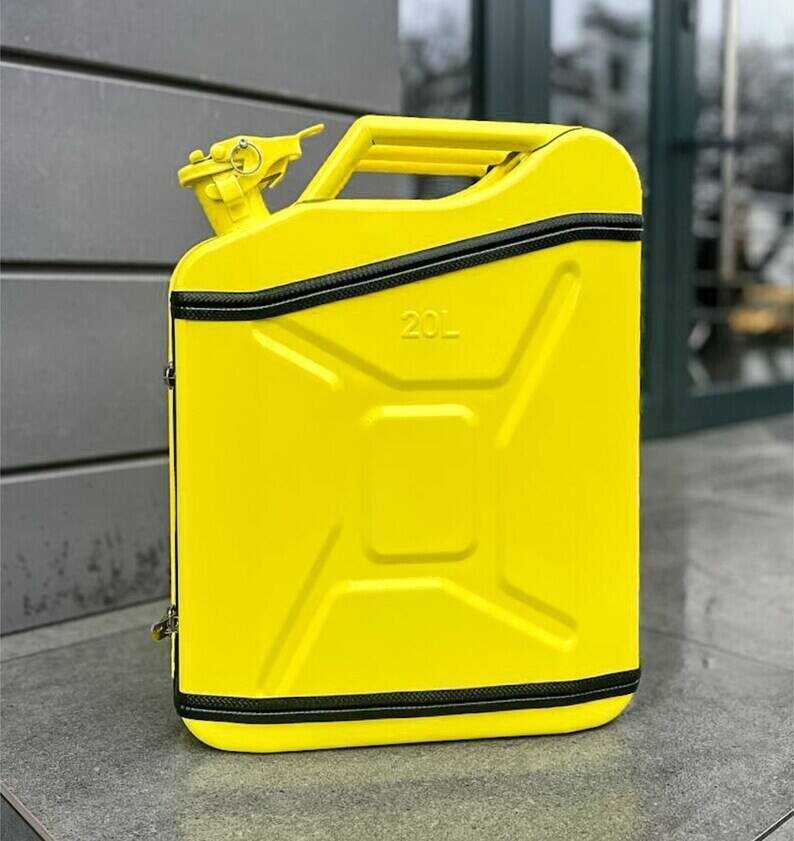 20 L Yellow Jerry Can Mini Bar, Metal Mini Bar With Wood Inside With Picnic Set, Custom Fuel Bar, Canister Bar Jerry Can, Gift For Him