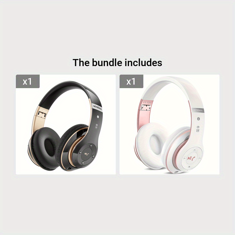 6S Hi-Fi Stereo Foldable Wireless Stereo Headsets Earbuds  With Built-in Mic