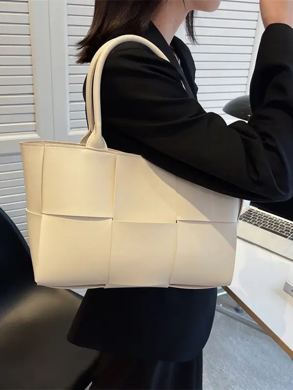 Woven Leather Tote Bag