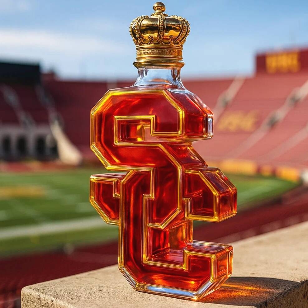 USC Trojans Whiskey Bottle