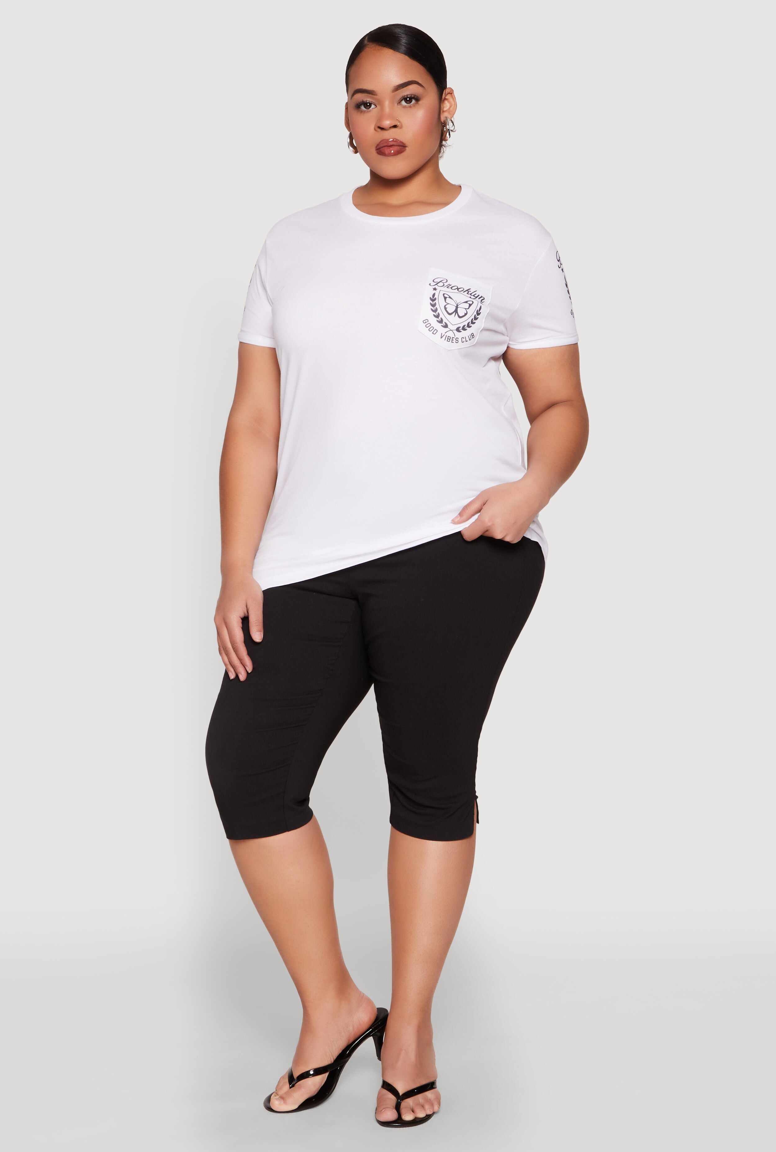 Plus Size Good Vibes Club Graphic Tee