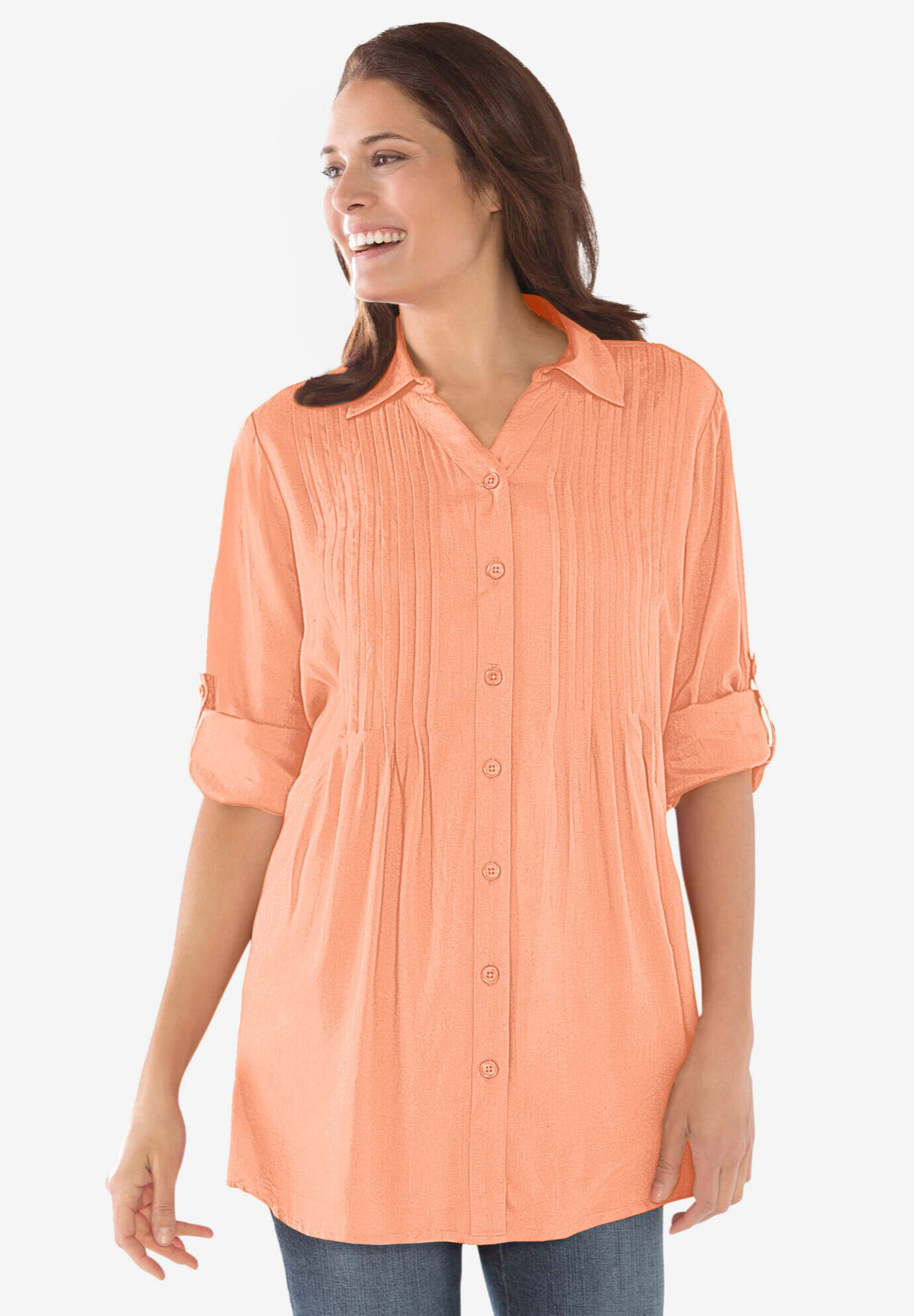 Pintucked Tunic Blouse