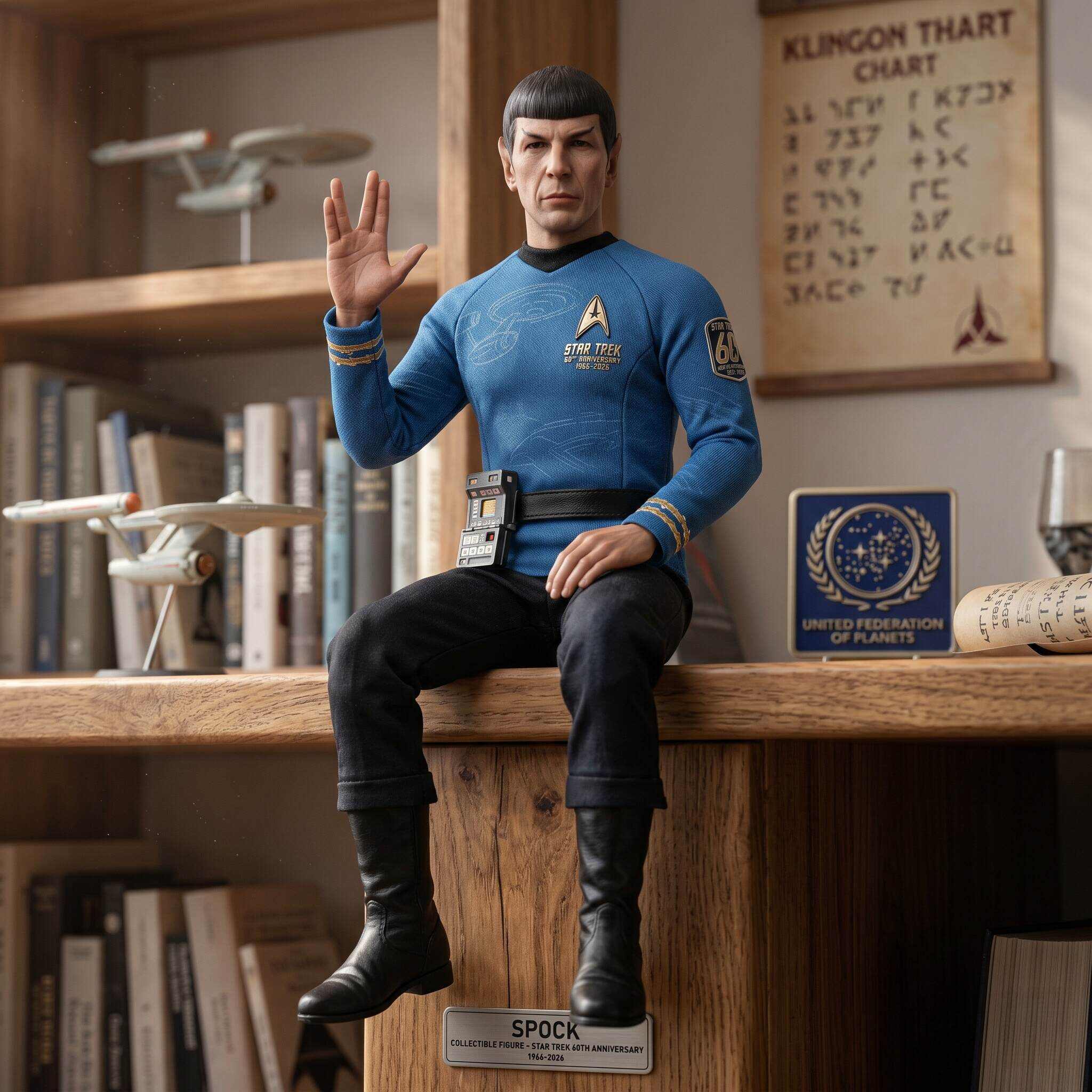 tar Trek 60th Anniversary “Captain & Spock” Shelf Collectible Set | Official Commemorative Figures