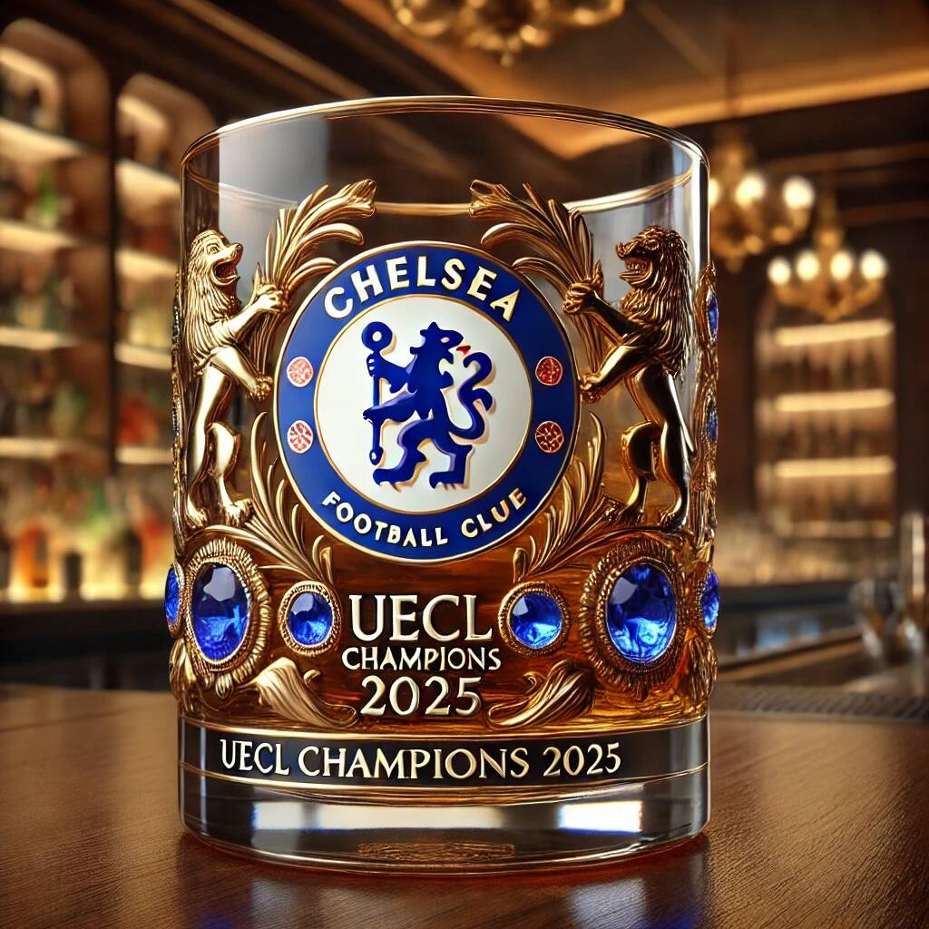 2025 Chelsea UECL Champions Whiskey Glass