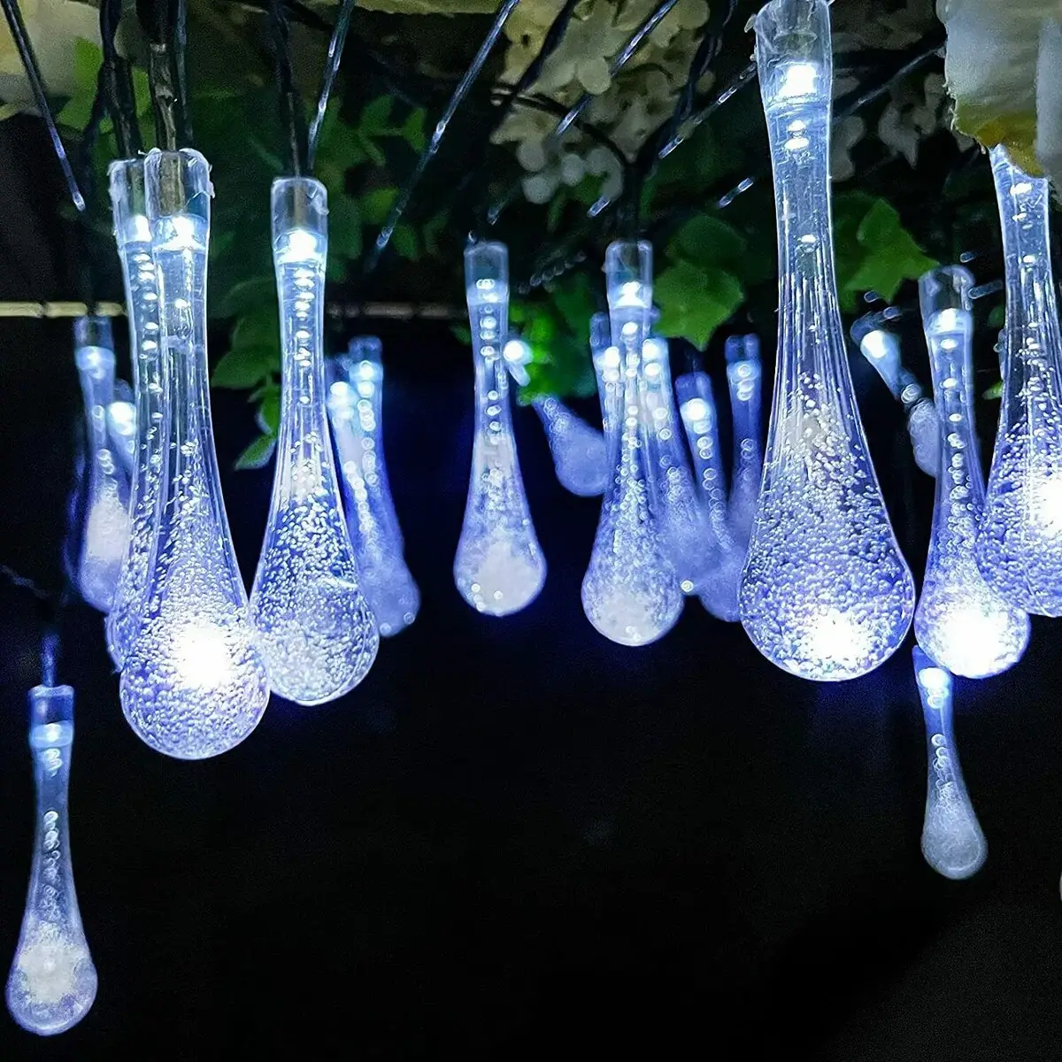 Solar Light String 21.4 Feet 30 LED Water Drops Solar