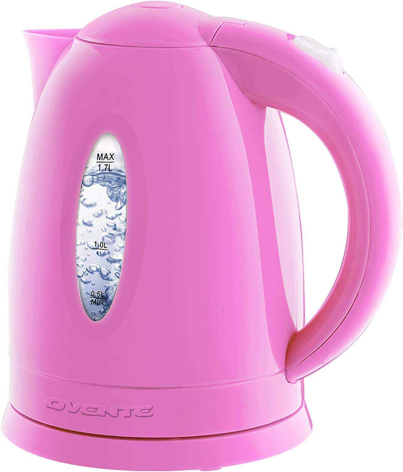 OVENTE Electric Kettle Hot Water Heater 1.7 Liter - BPA Free Fast Boiling Cordless Water Warmer - Auto Shut Off Instant Water Boiler for Coffee & Tea Pot - White KP72W