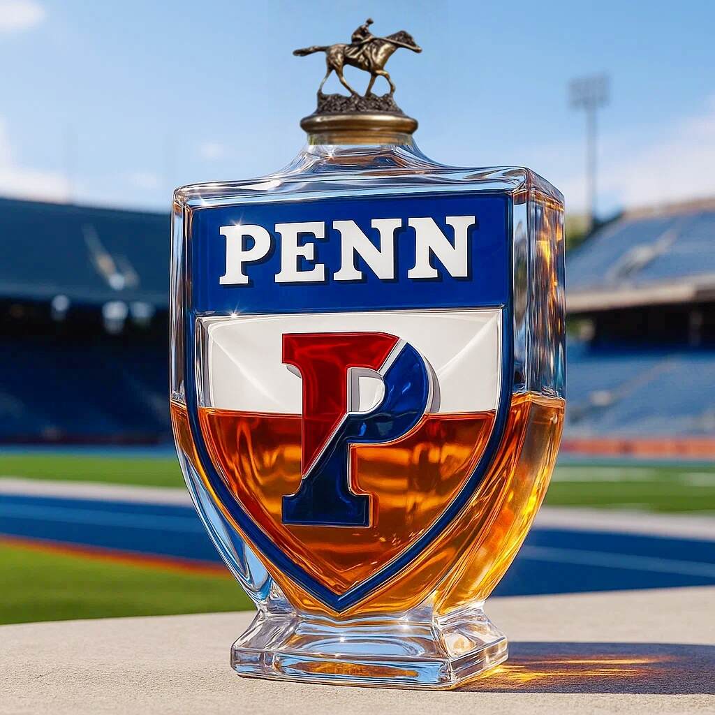 Penn Quakers Whiskey Bottle